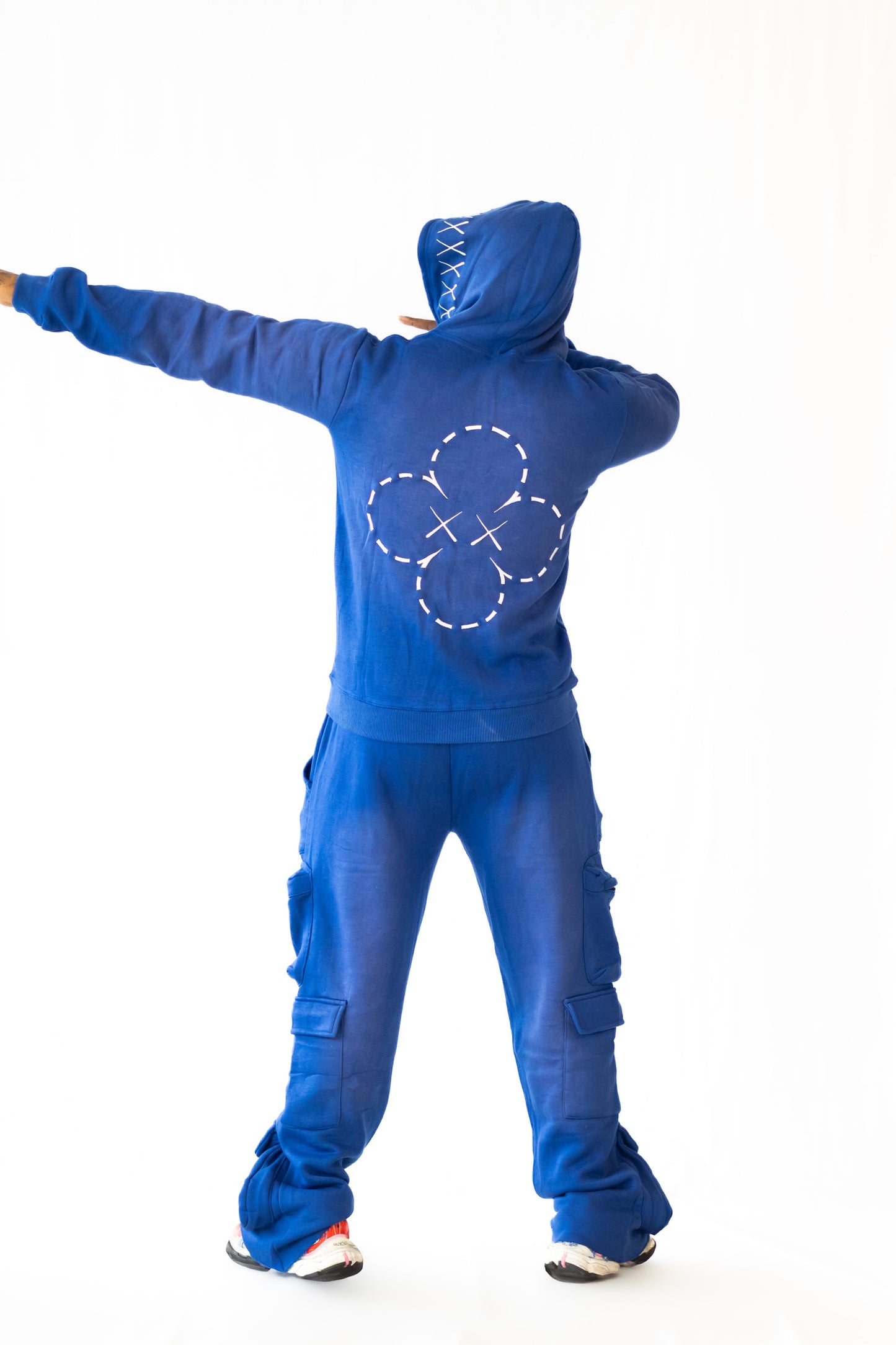Monogram Zip Up Hoodie - Blue