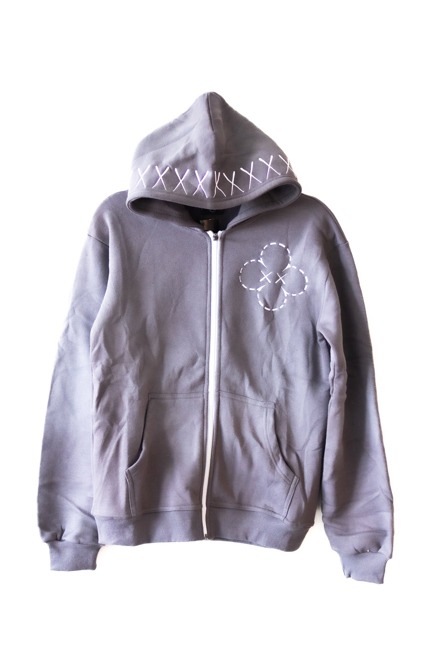 Monogram Zip Up Hoodie - Jules Grey