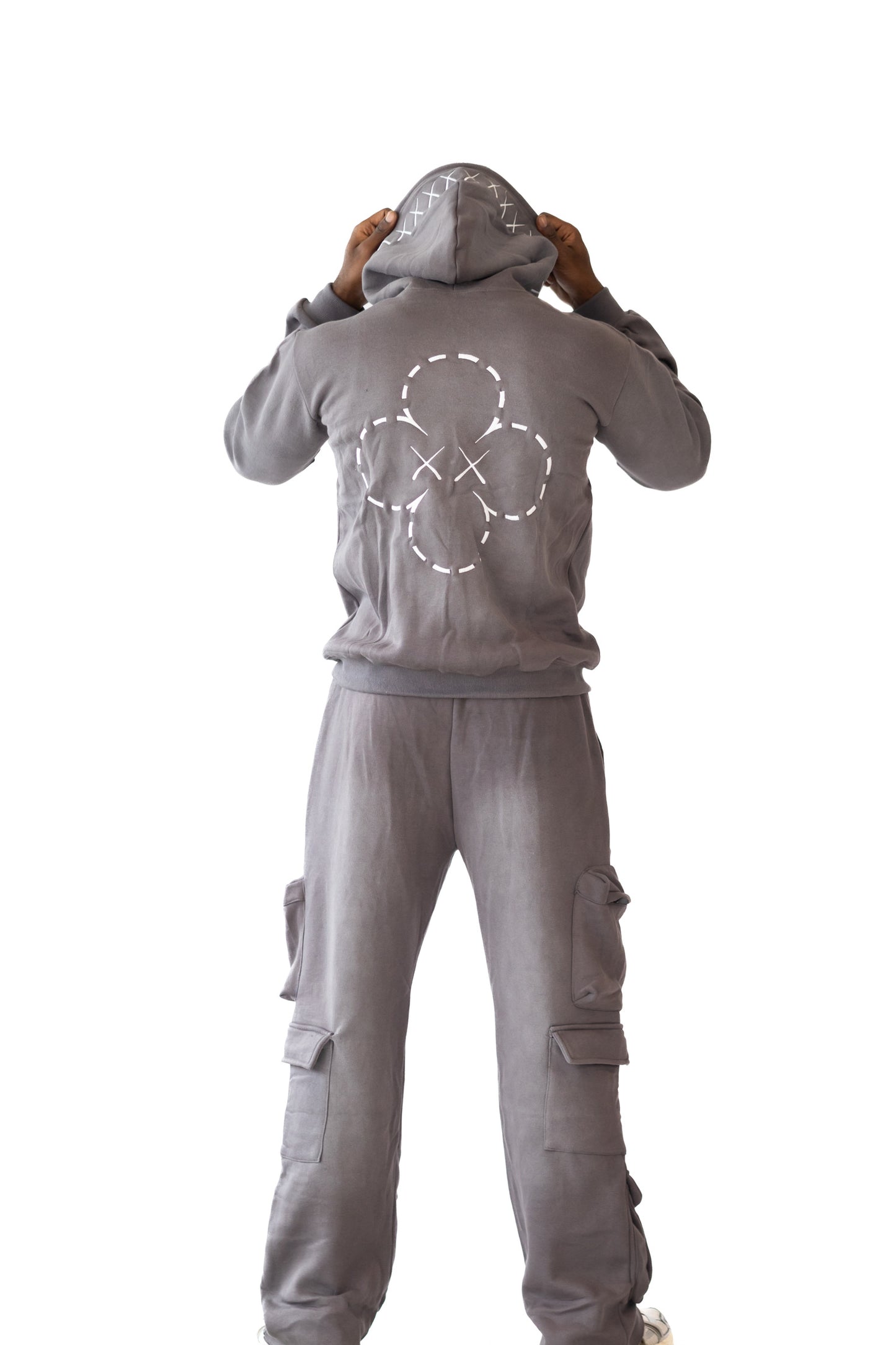 Monogram Zip Up Hoodie - Jules Grey