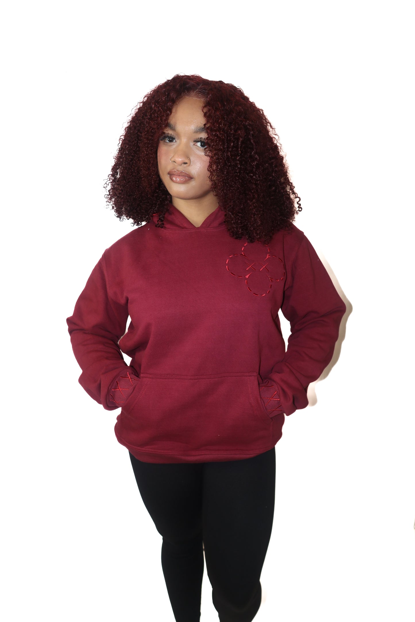 Stone Pullover Hoodie - Burgundy